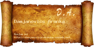 Damjanovics Aranka névjegykártya