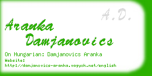 aranka damjanovics business card